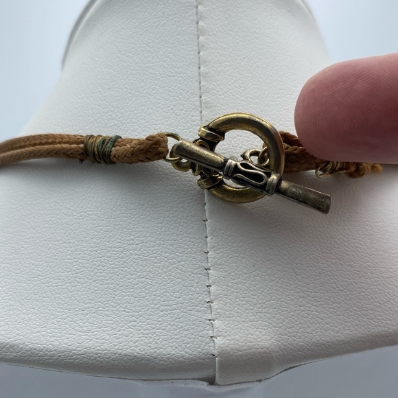 Artisan Red Coral Branch Gold Tone Charm Cord Handcrafted Necklace - Picture 5 of 12